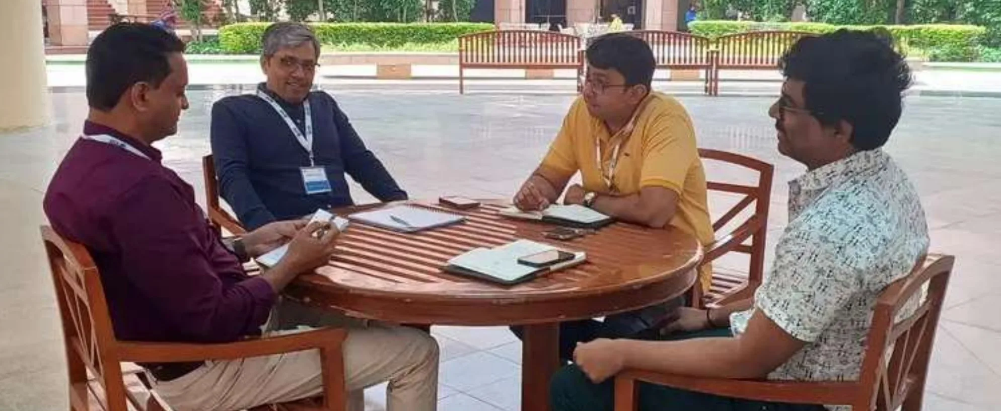 Motilal Oswal team members in discussion